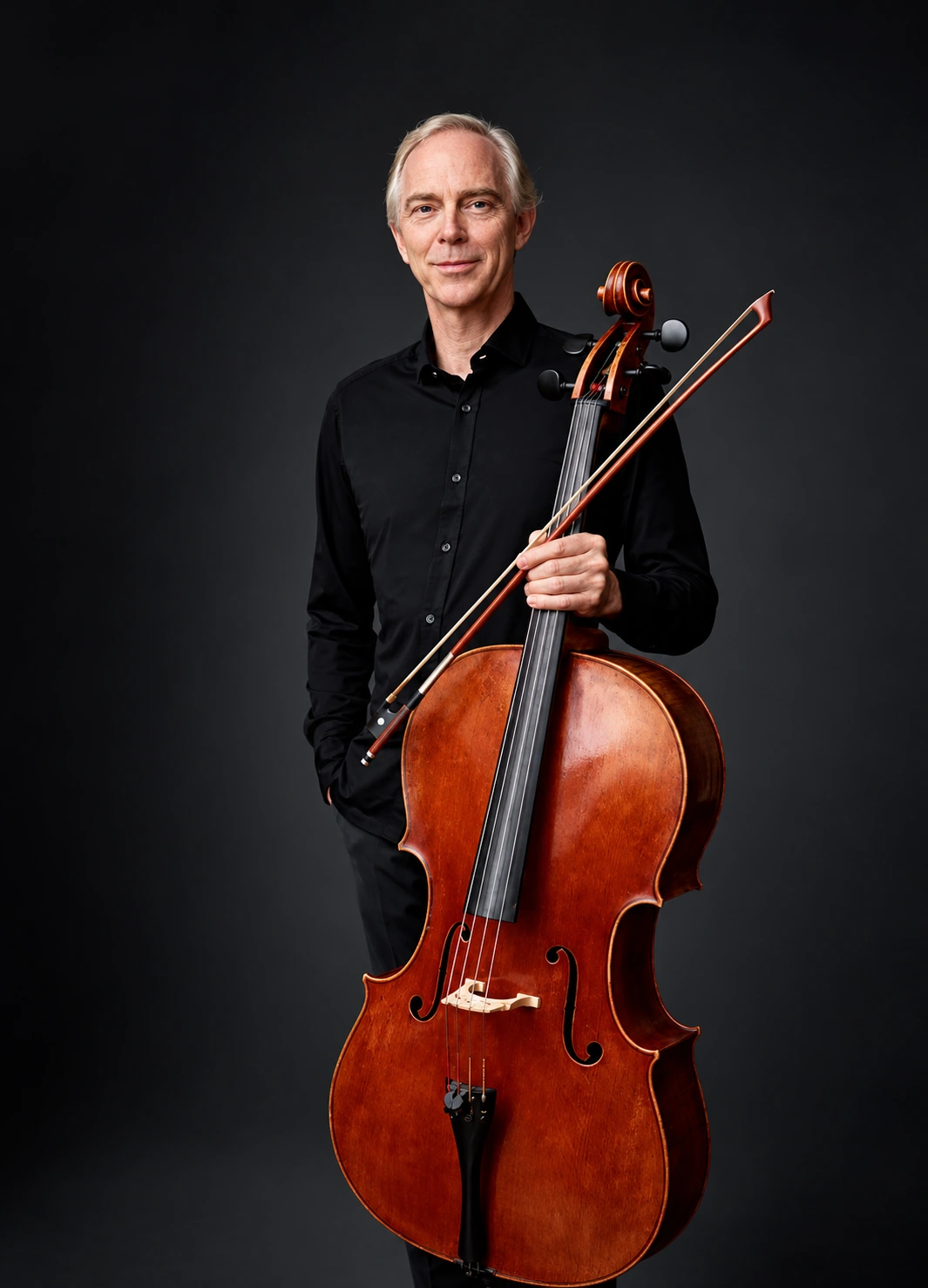 Kim Bak Dinitzen com seu violoncelo
